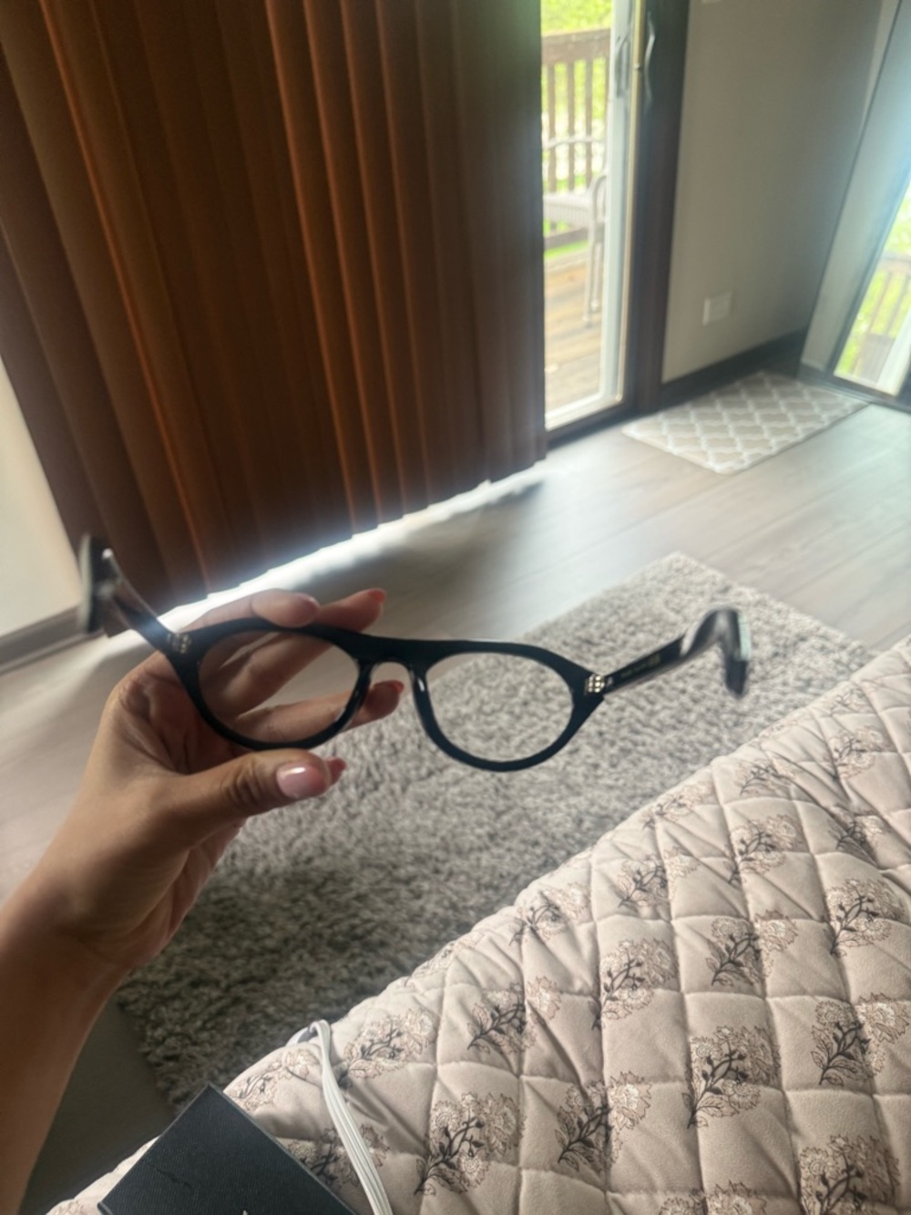 Prada Black Cat-Eye Sunglasses with Gold Accents - Picture 11 of 12